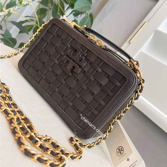 🔥 NeW! $498 Tory Burch Britten Woven Small Top handle Case - Picture 12 of 12